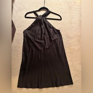 Aqua Satin Sleek Black Dress